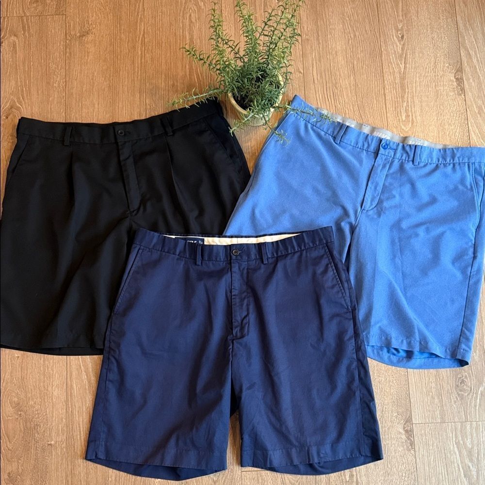 ((3 PIECE)) NIKE AND POLO MENS GOLF SHORTS SIZE 38 EEEUC